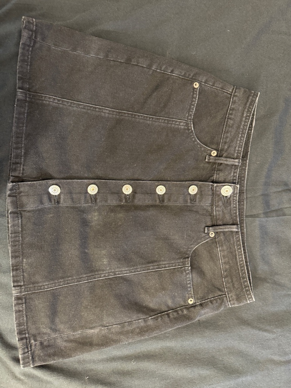 American Eagle Outfitters Washed Black Denim Mini Skirt